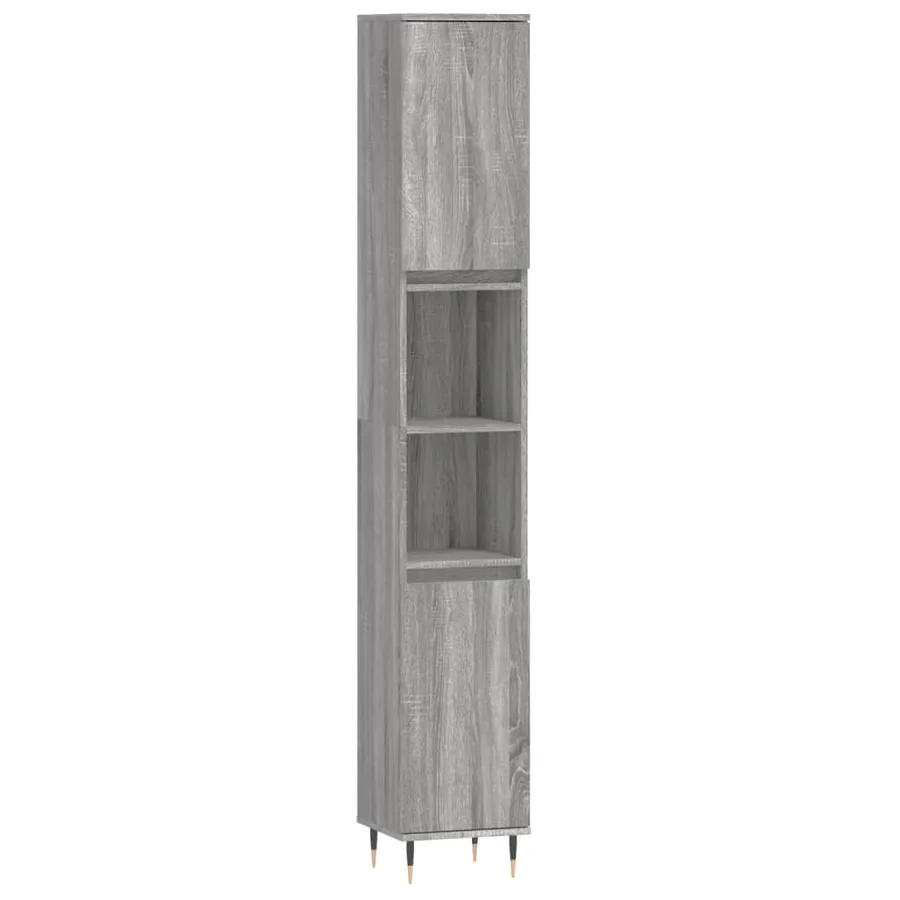 Ensemble de meubles de salle de bain 3 pcs Sonoma gris - 5
