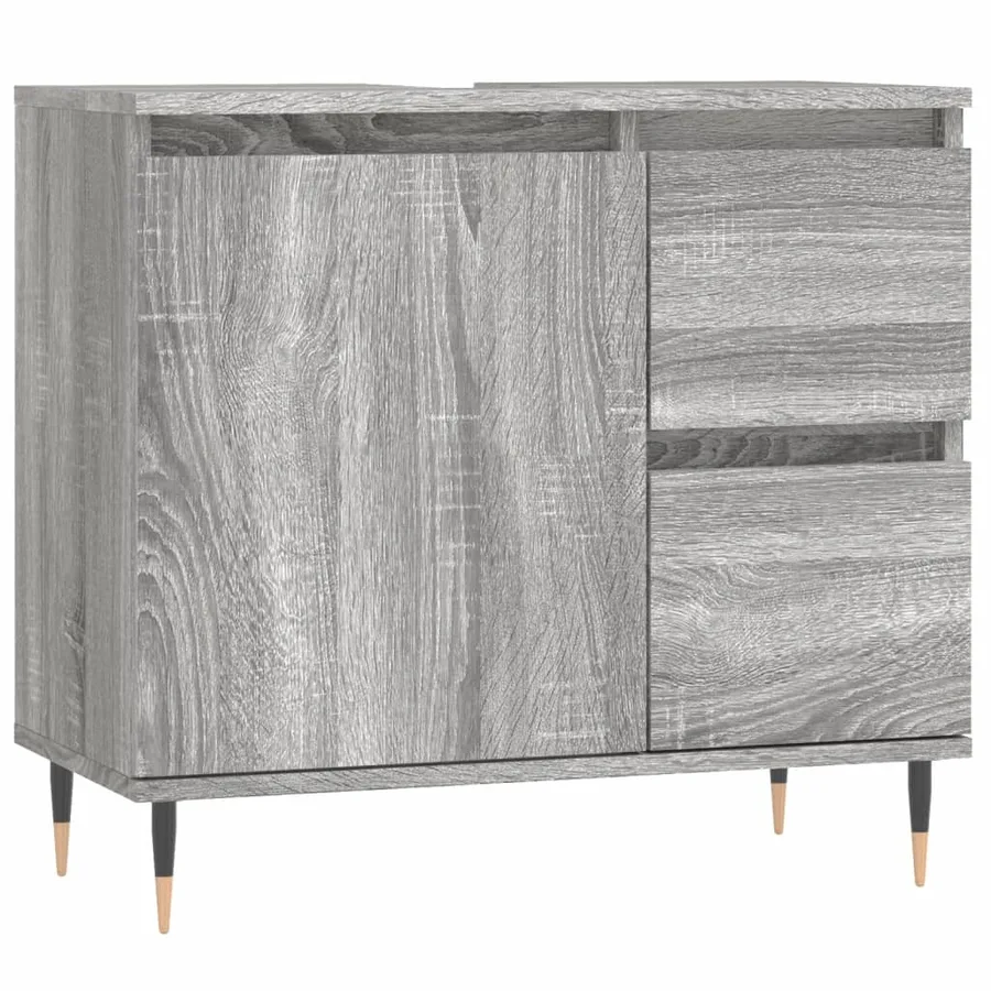 Ensemble de meubles de salle de bain 3 pcs Sonoma gris - 9