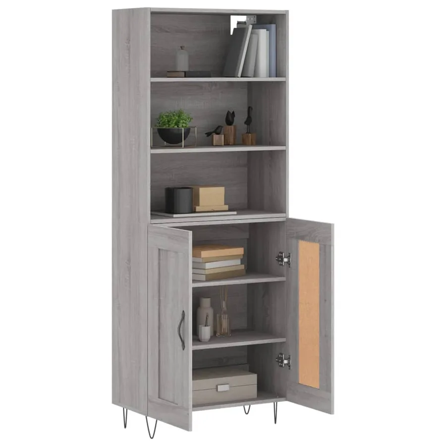 Buffet haut Sonoma gris 69,5x34x180 cm Bois d'ingénierie - 3