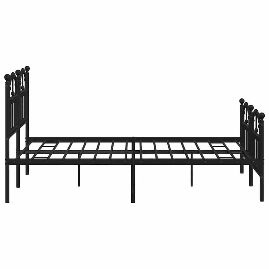 Cadre de lit métal sans matelas avec pied de lit noir 140x200cm - 6