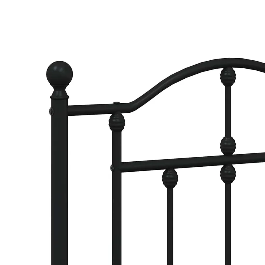 Cadre de lit métal sans matelas avec pied de lit noir 140x200cm - 8