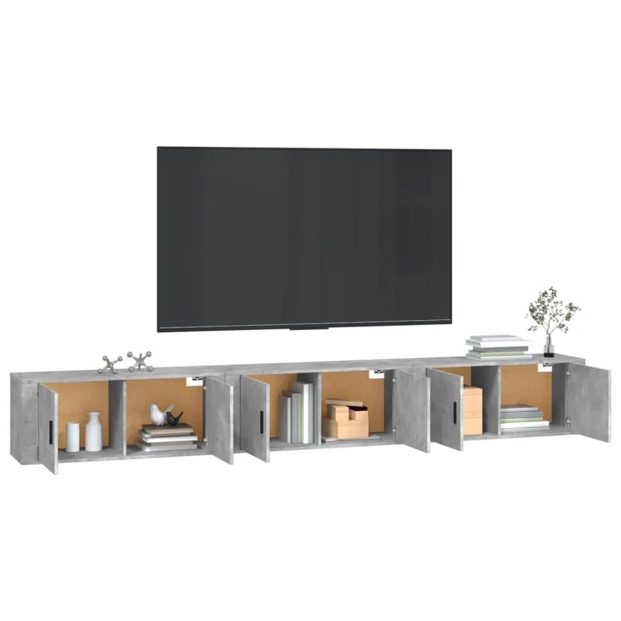 Meubles TV muraux 3 pcs gris béton 100x34,5x40 cm - 3