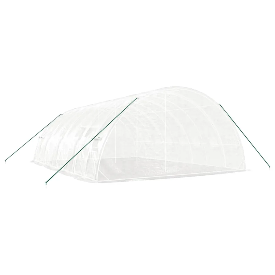 Serre avec cadre en acier blanc 48 m² 8x6x2,85 m - 6