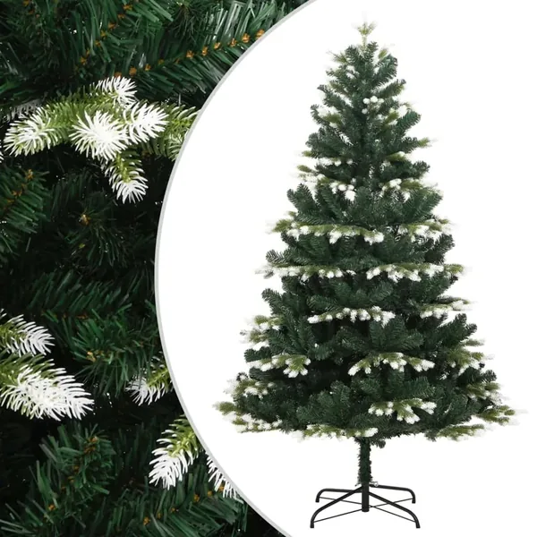 Sapin de Noël artificiel à charnières avec neige floquée 150 cm