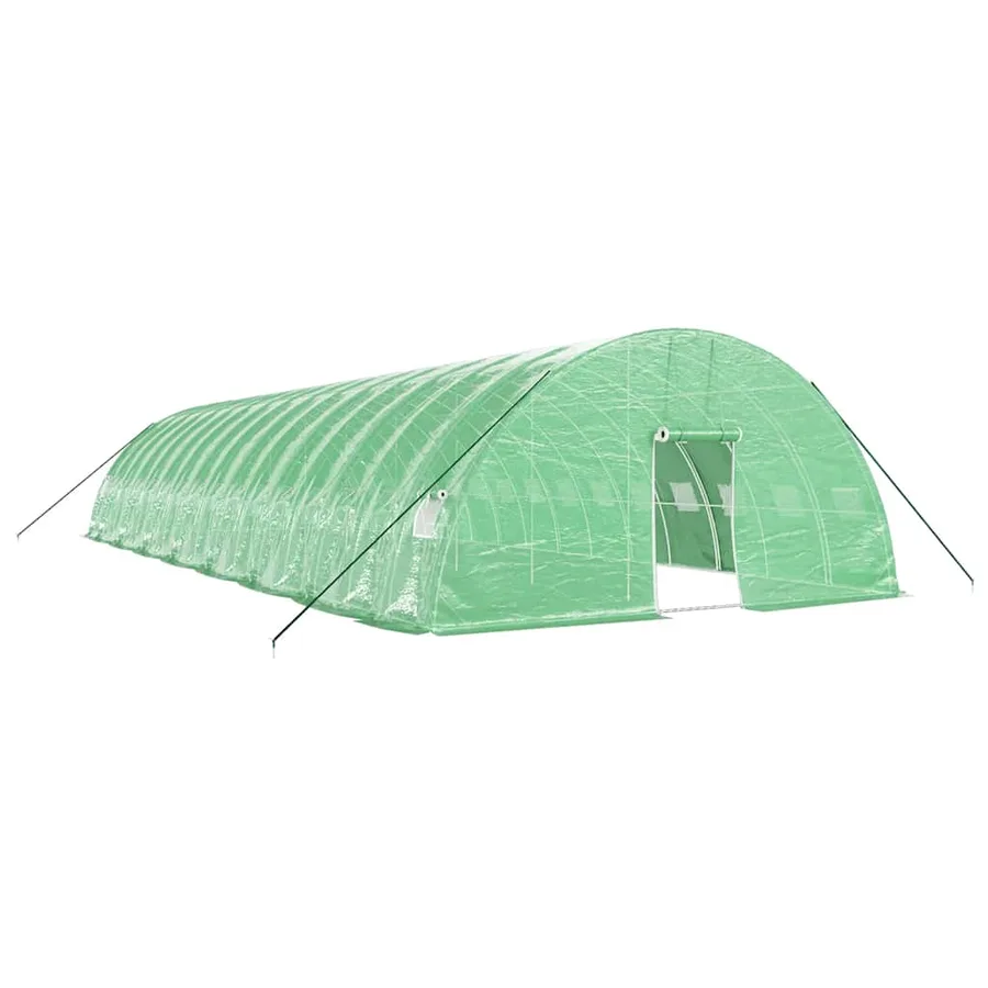 Serre avec cadre en acier vert 96 m² 16x6x2,85 m - 2