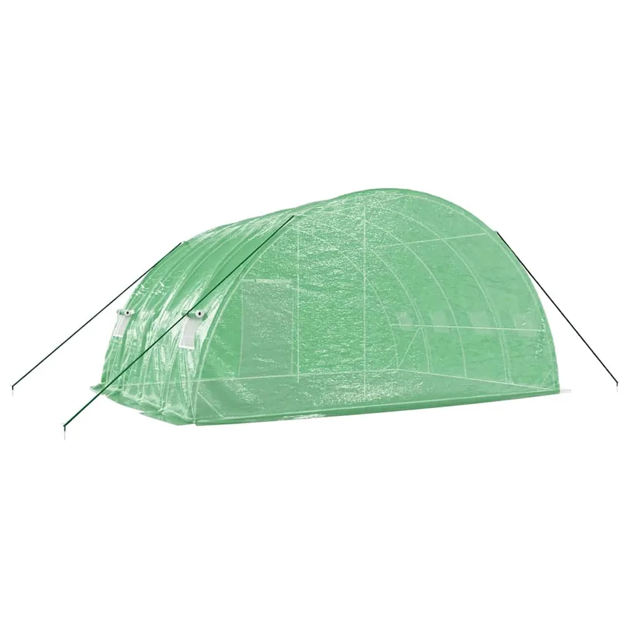 Serre avec cadre en acier Vert 24 m² 6x4x2,85 m - 6