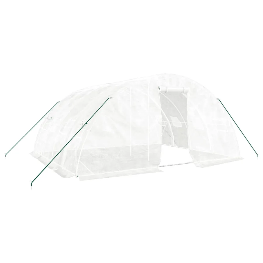 Serre avec cadre en acier Blanc 20 m² 5x4x2,3 m - 2
