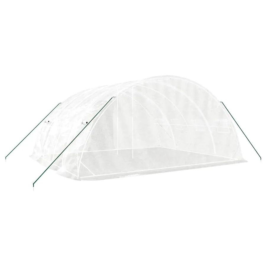 Serre avec cadre en acier Blanc 20 m² 5x4x2,3 m - 6
