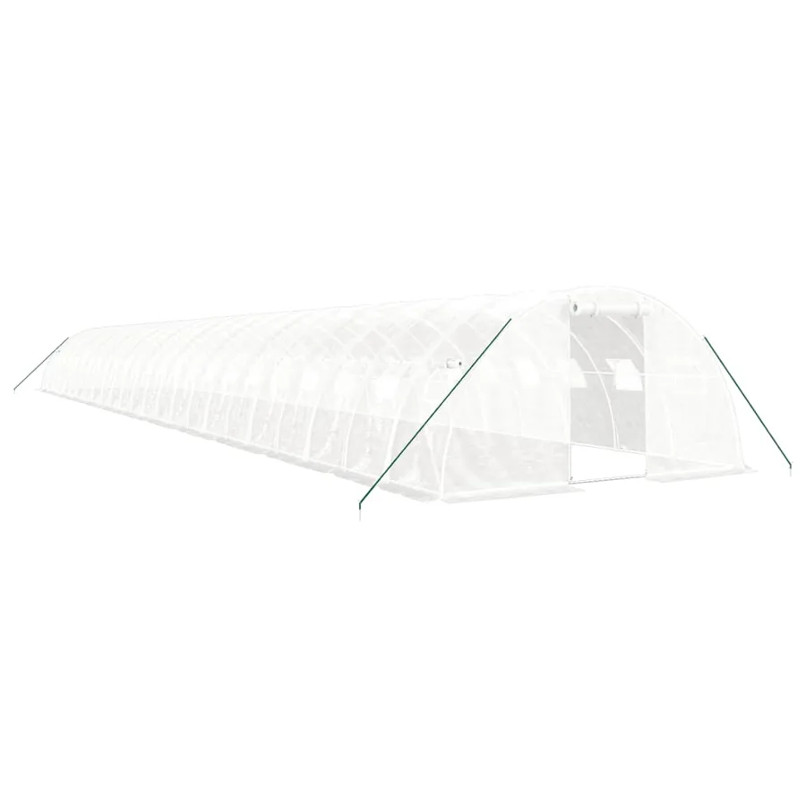 Serre avec cadre en acier blanc 96 m² 24x4x2 m - 2