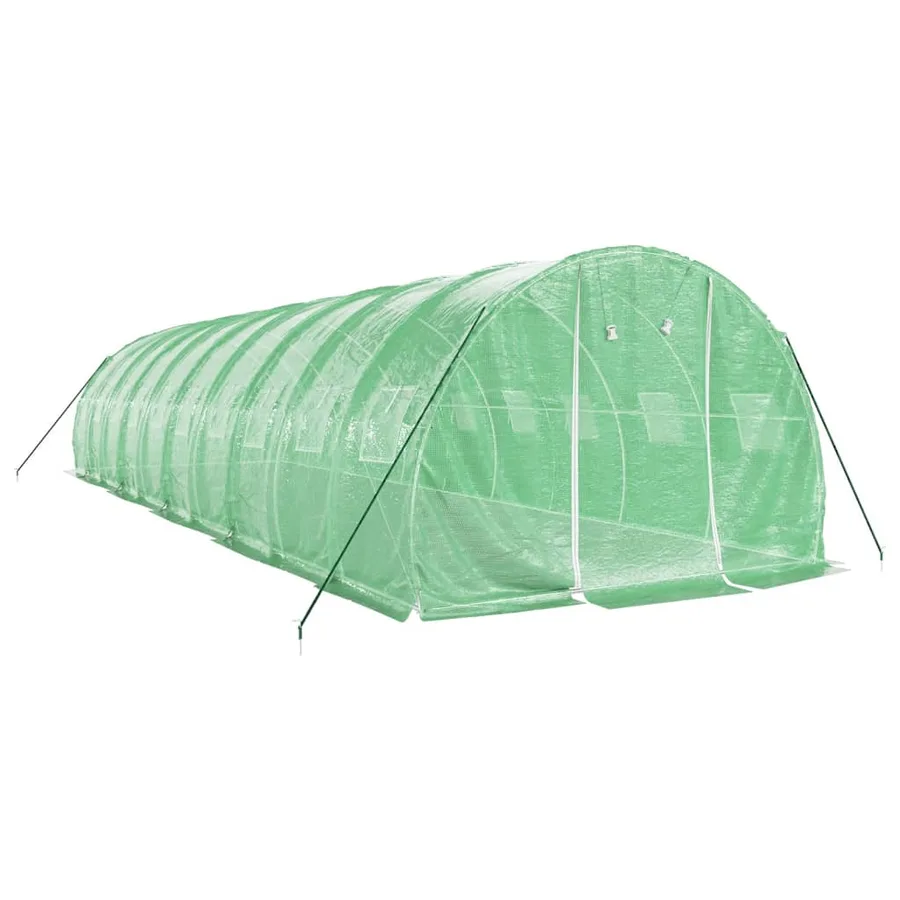 Serre avec cadre en acier vert 30 m² 10x3x2 m - 3