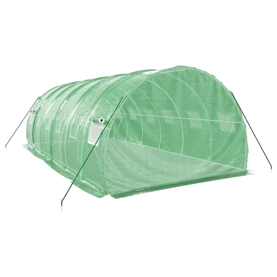 Serre avec cadre en acier vert 18 m² 6x3x2 m - 6