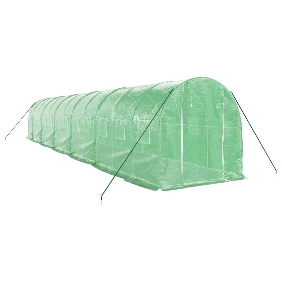 Serre avec cadre en acier vert 24 m² 12x2x2 m - 3