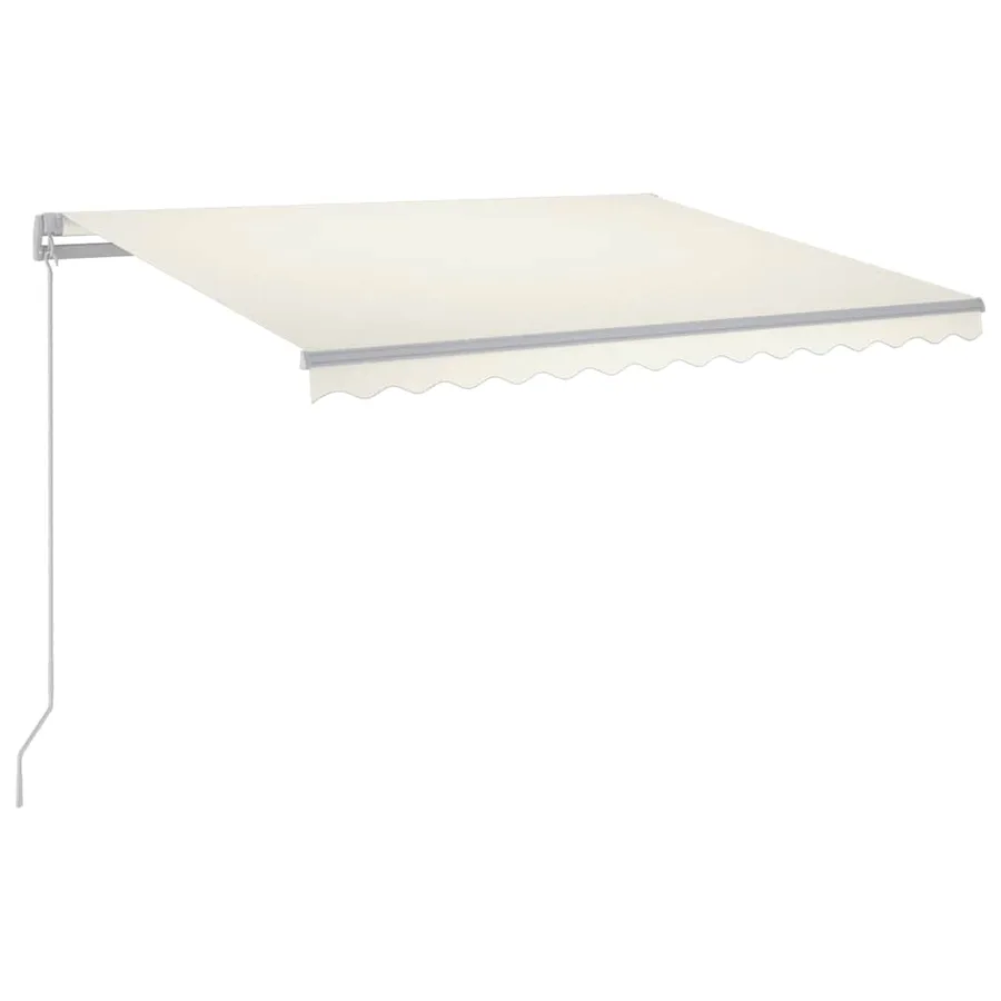 Auvent manuel rétractable avec LED 300x250 cm Crème - 2