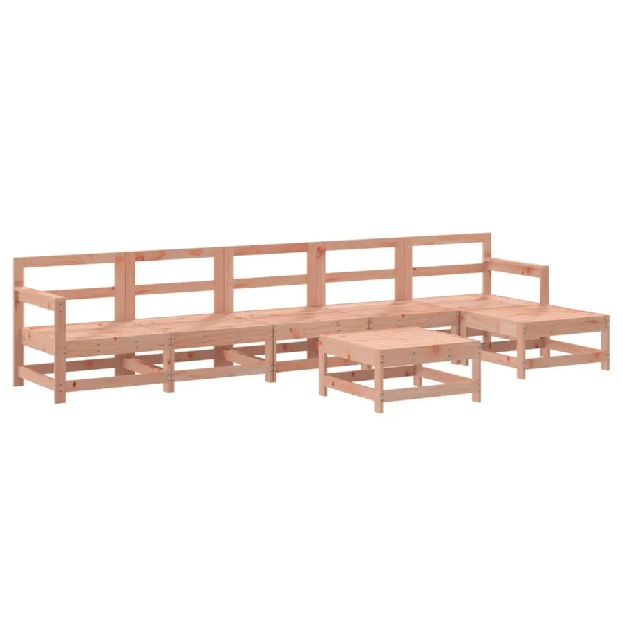 Salon de jardin 7 pcs avec coussins bois massif douglas - 3