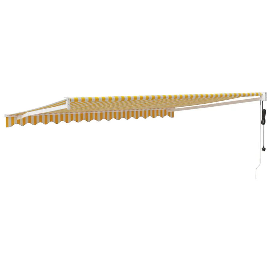 Auvent rétractable automatique jaune et blanc 4,5x3 m - 5