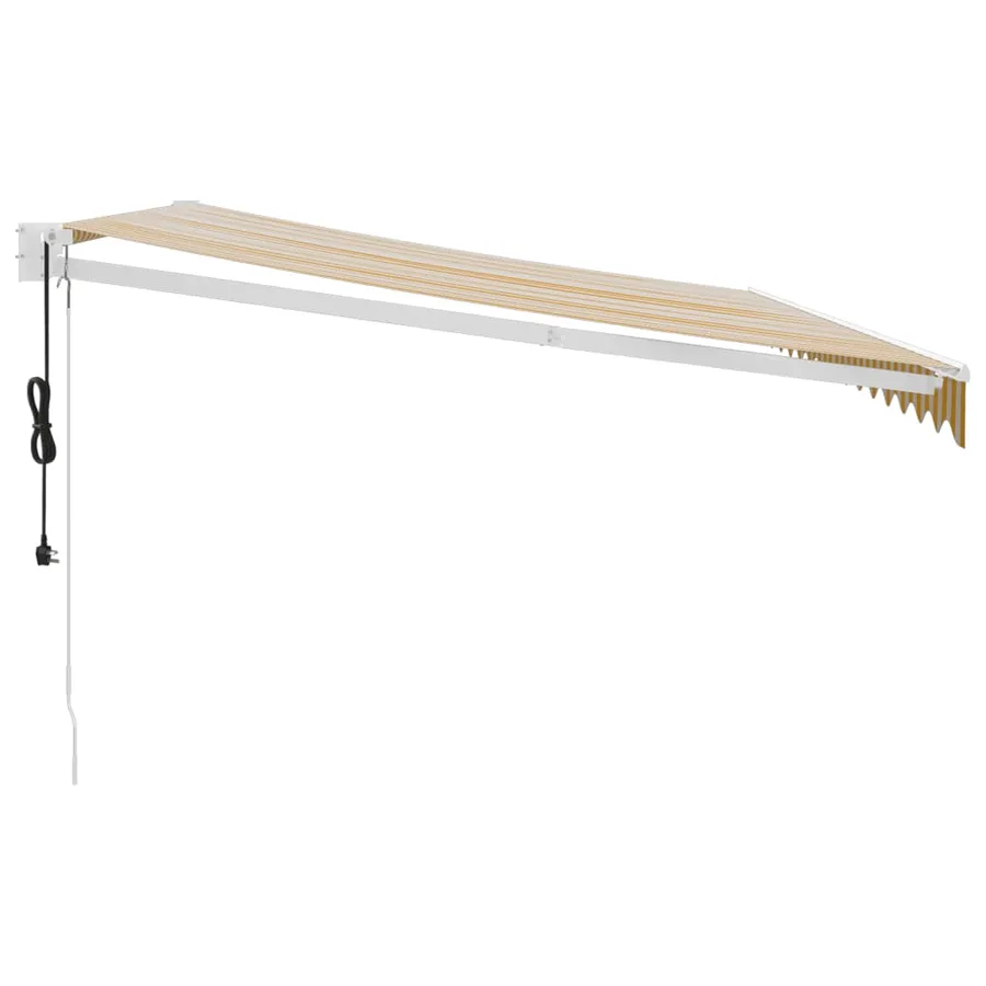 Auvent rétractable automatique jaune et blanc 4,5x3 m - 6
