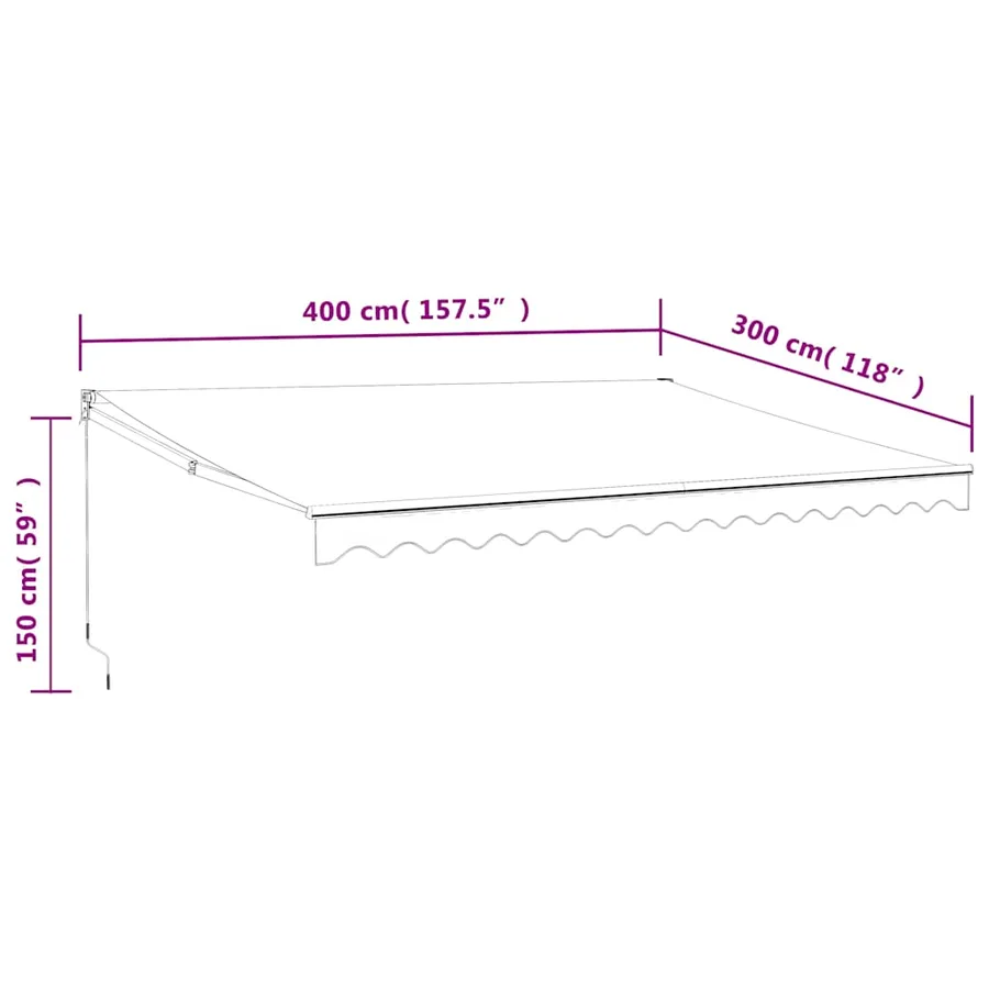 Auvent rétractable automatique crème 4x3 m - 8