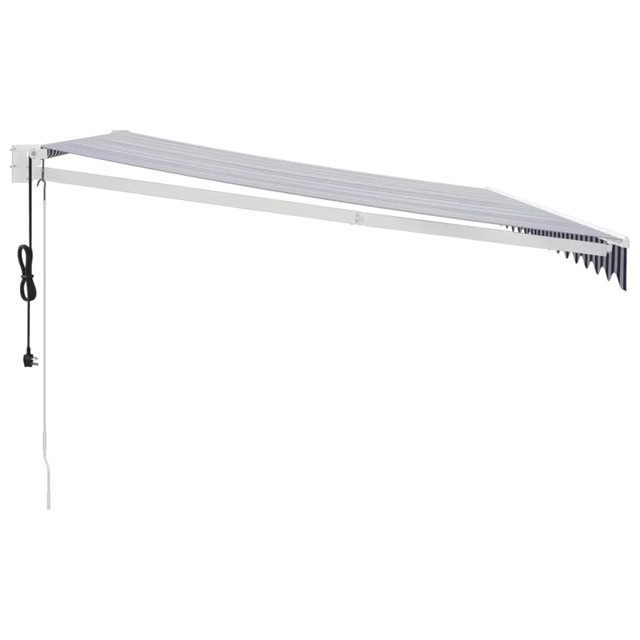 Auvent rétractable automatique bleu et blanc 4x3 m - 6