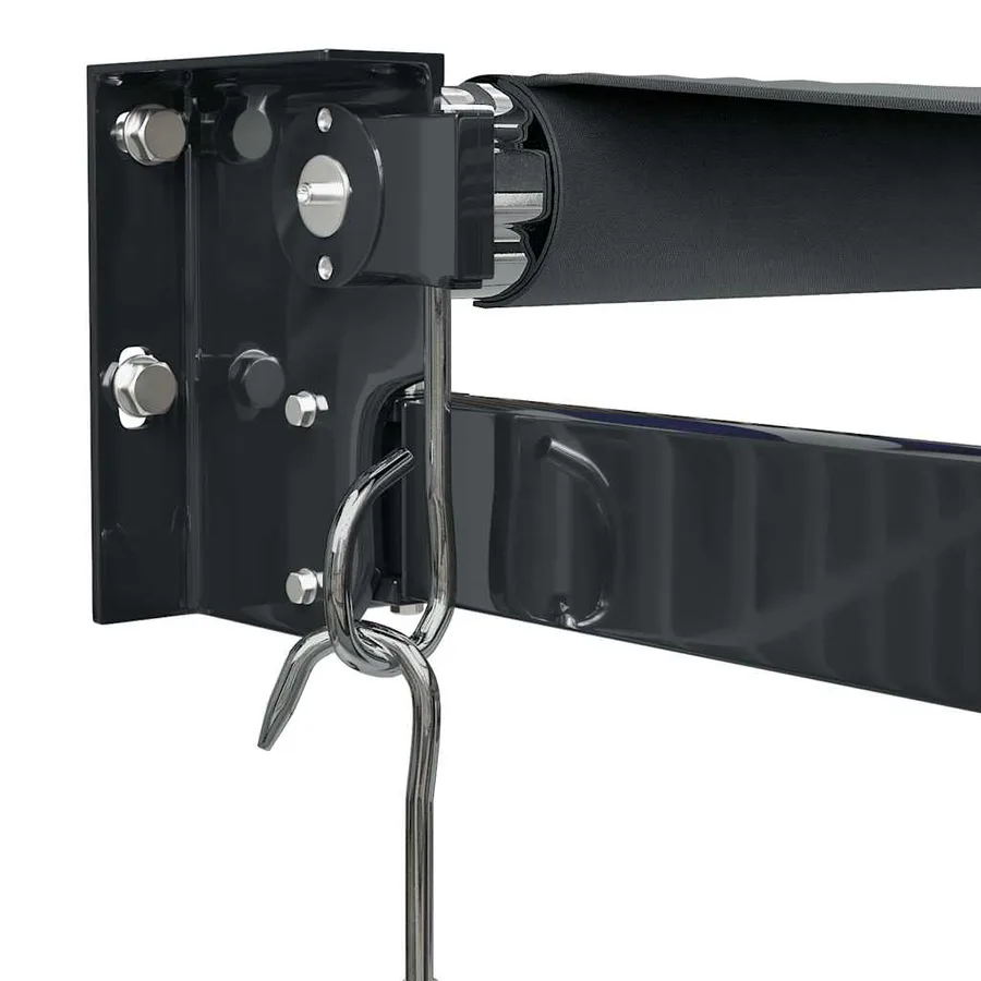 Auvent rétractable anthracite 5x3 m tissu et aluminium - 7