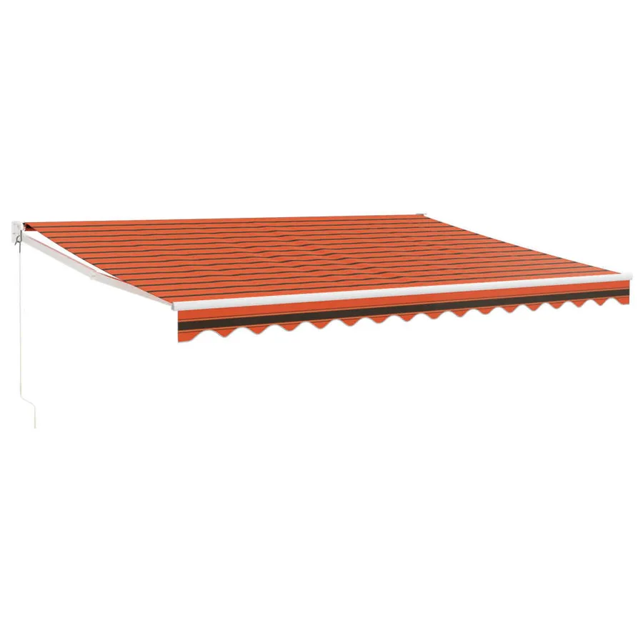 Auvent rétractable orange et marron 4,5x3 m tissu et aluminium - 2