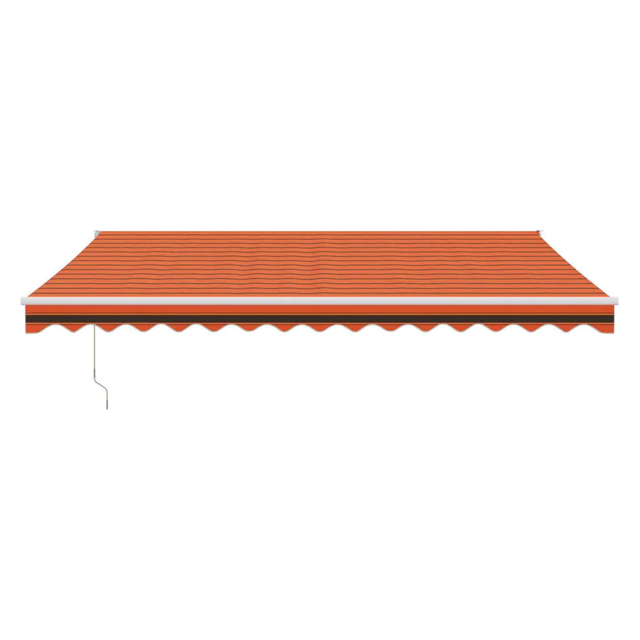 Auvent rétractable orange et marron 4,5x3 m tissu et aluminium - 3