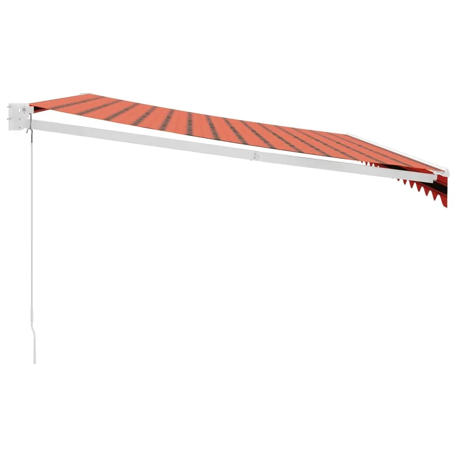 Auvent rétractable orange et marron 4,5x3 m tissu et aluminium - 4
