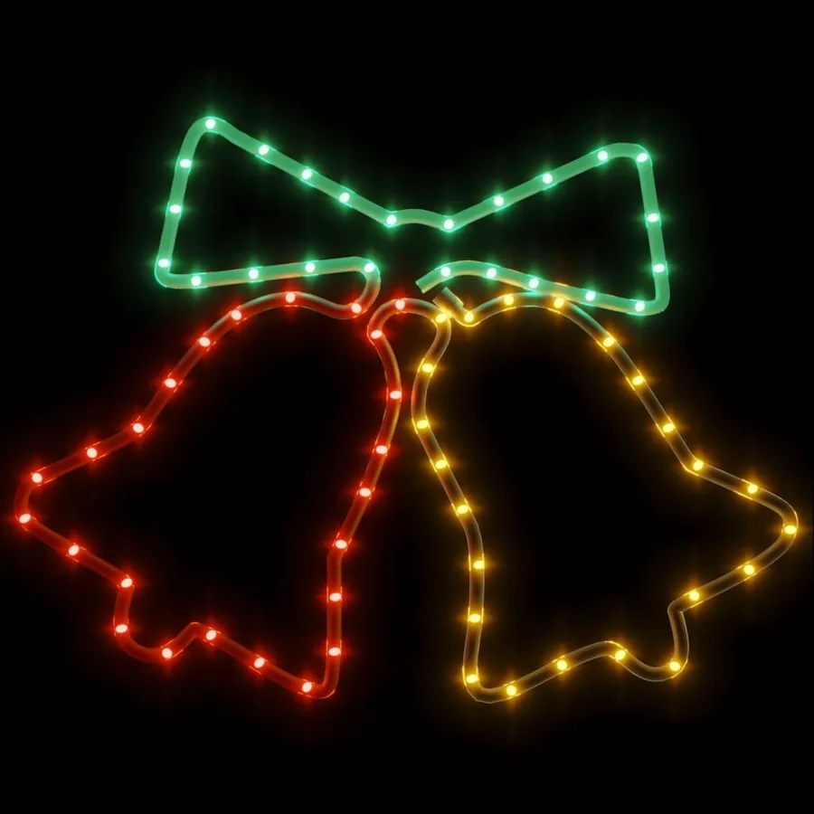 Figurines de cloches de Noël avec 72 LED 2 pcs 50x56 cm - 4