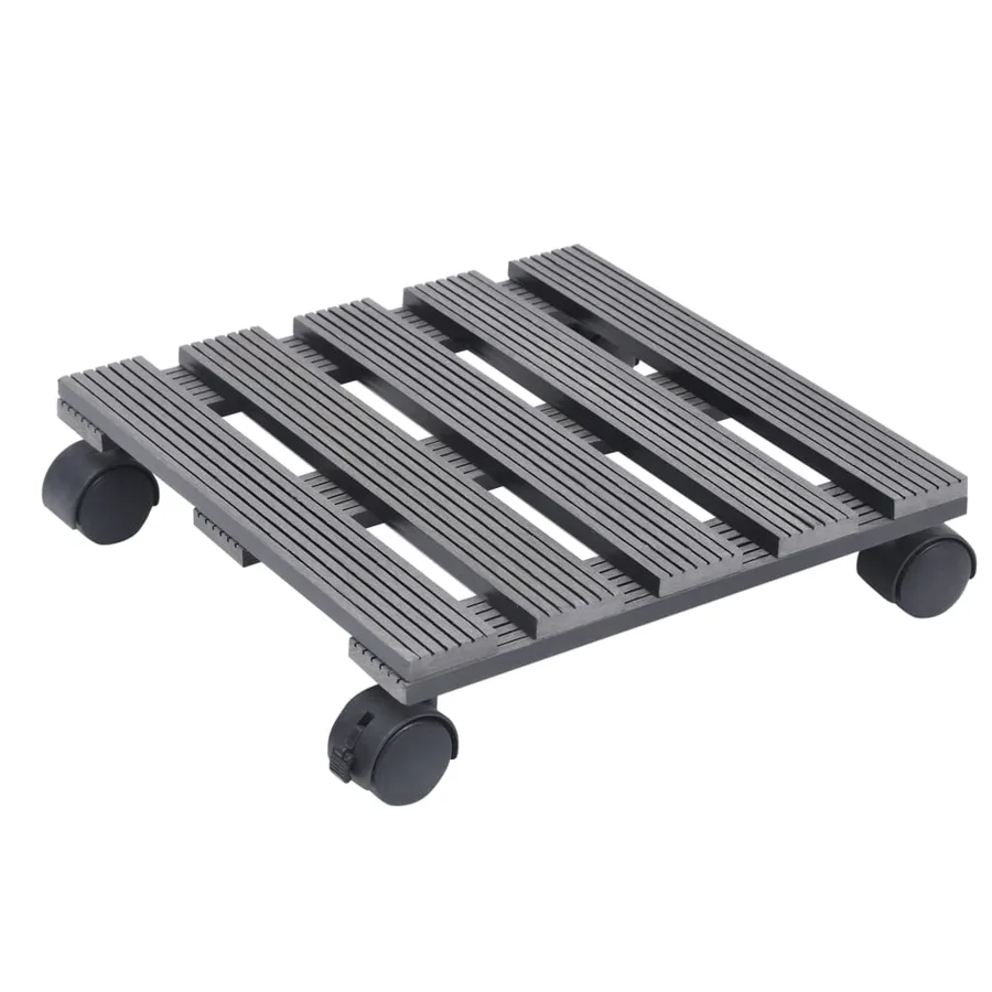 Chariots à plantes 4 pcs Gris 30x30x7,5 cm WPC - 2