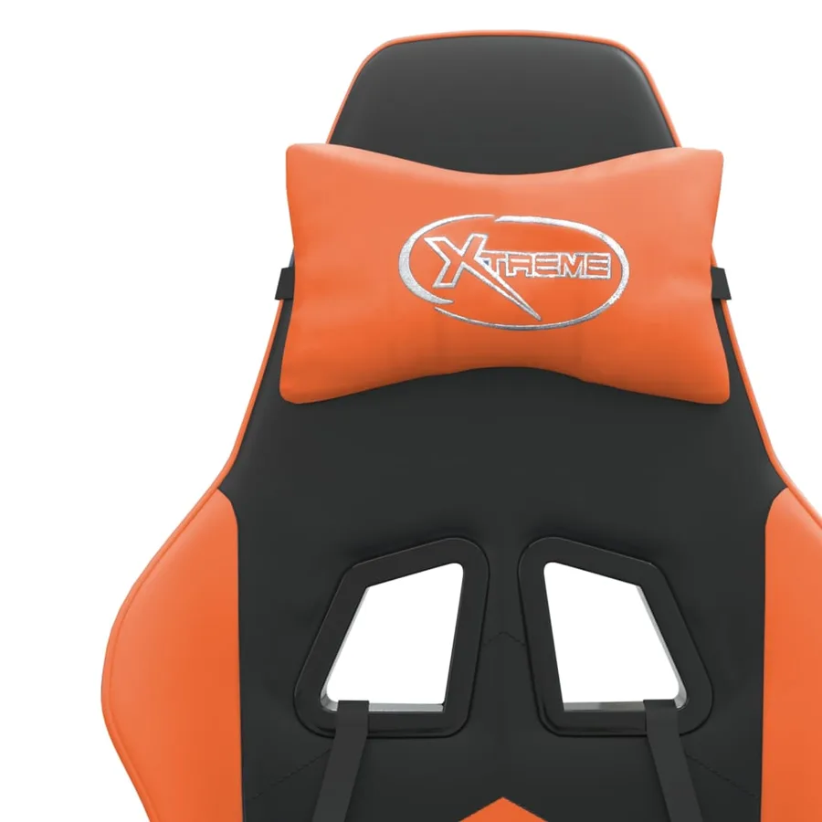 Chaise de jeu Noir et orange Similicuir - 10