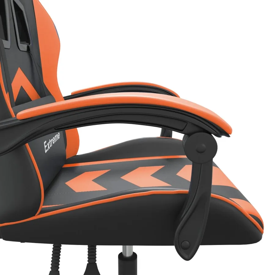 Chaise de jeu Noir et orange Similicuir - 11