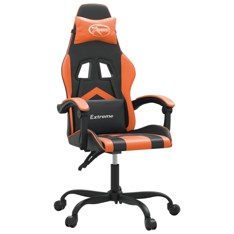 Chaise de jeu Noir et orange Similicuir - 2