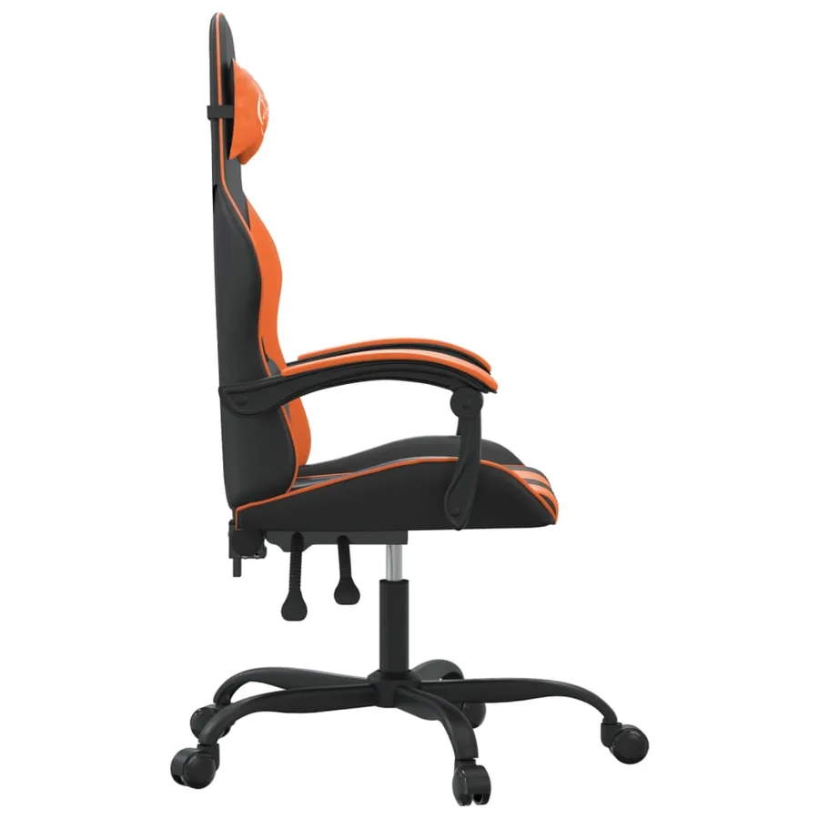 Chaise de jeu Noir et orange Similicuir - 4