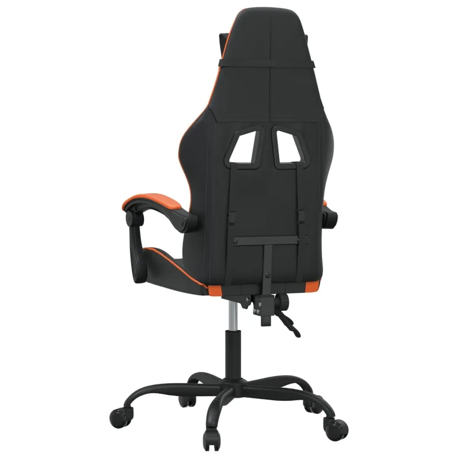 Chaise de jeu Noir et orange Similicuir - 5