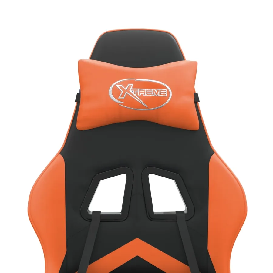 Chaise de jeu Noir et orange Similicuir - 9