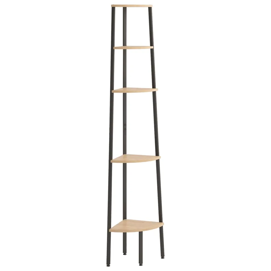Étagère d'angle 5 niveaux Marron clair et noir 45,5x31,5x180 cm - 2