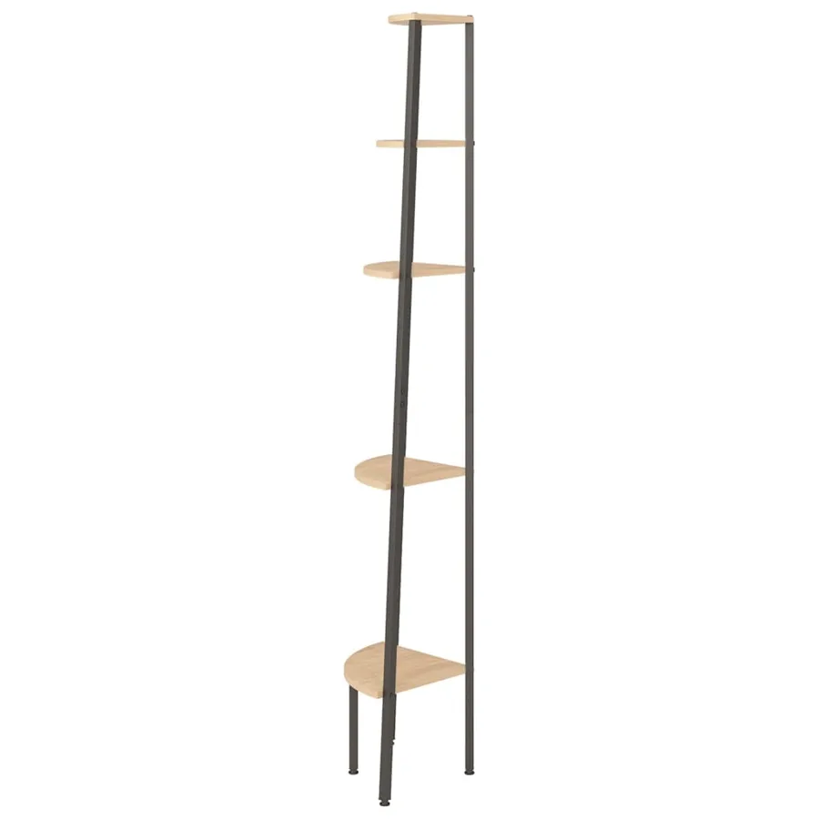 Étagère d'angle 5 niveaux Marron clair et noir 45,5x31,5x180 cm - 4