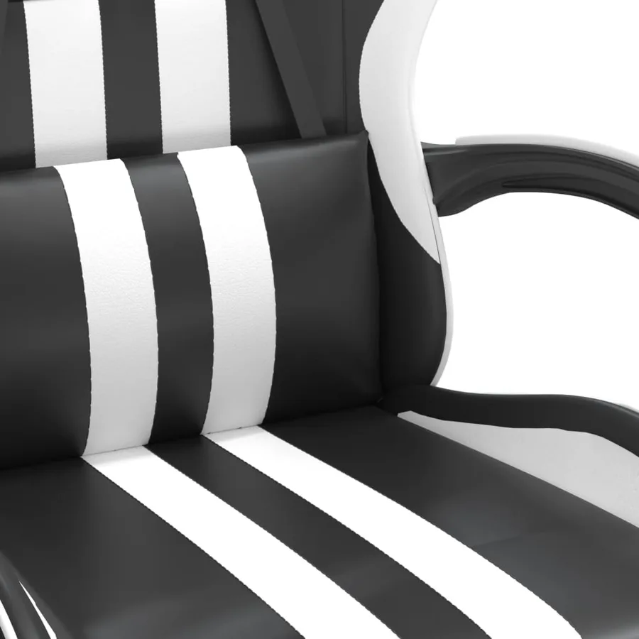 Chaise de jeu Noir et blanc Similicuir - 8