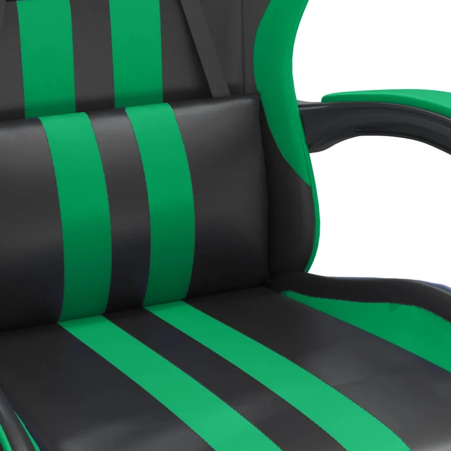 Chaise de jeu Noir et vert Similicuir - 8
