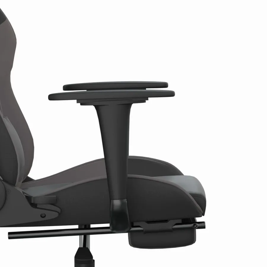 Chaise de jeu avec repose-pied Noir et gris Similicuir - 11