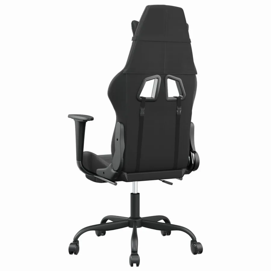 Chaise de jeu avec repose-pied Noir et gris Similicuir - 5