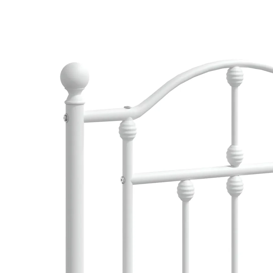 Cadre de lit métal sans matelas et tête de lit blanc 183x213 cm - 9