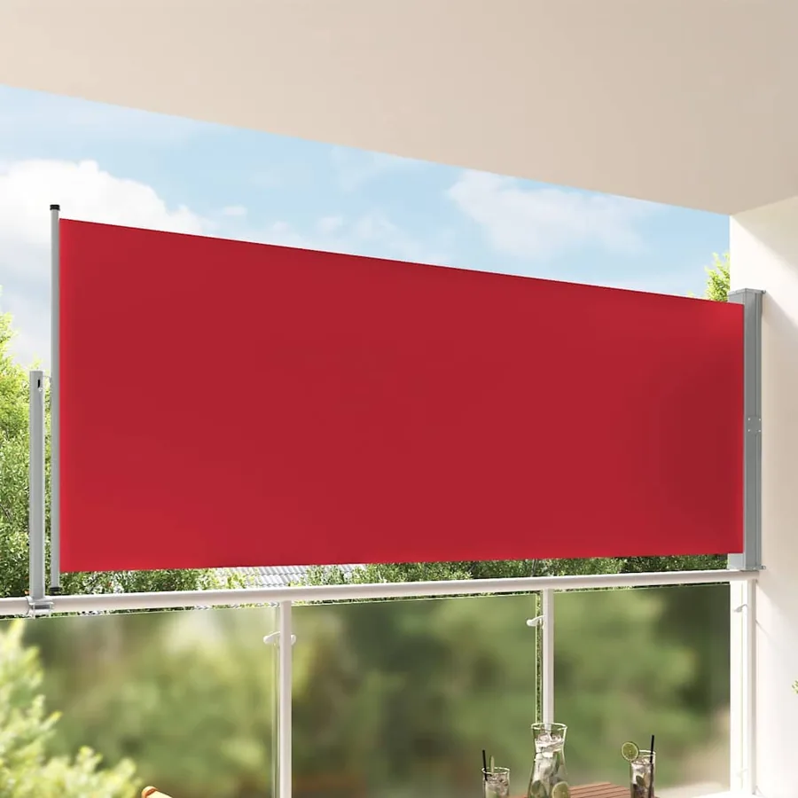 Auvent latéral rétractable de patio 140 x 300 cm Rouge