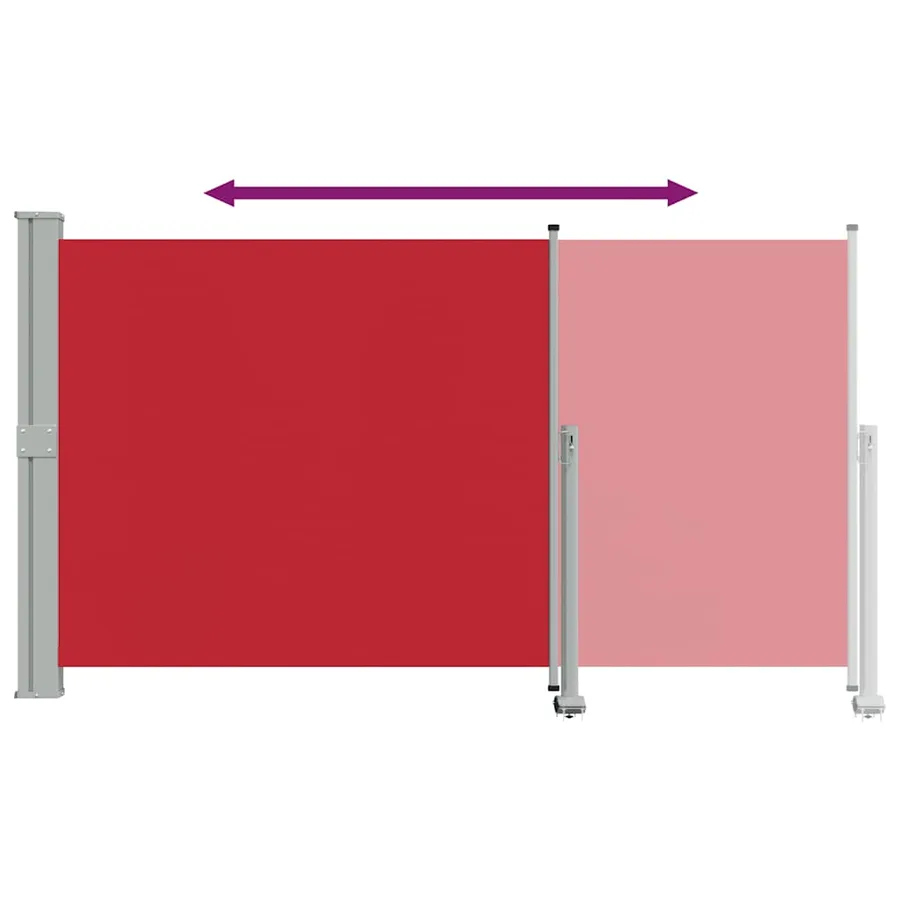 Auvent latéral rétractable de patio 140 x 300 cm Rouge - 8