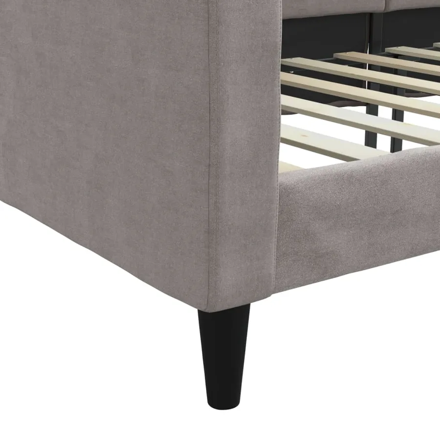 Lit de repos sans matelas taupe 90x200 cm tissu - 6