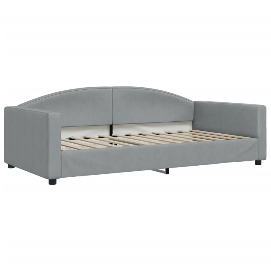 Lit de jour avec gigogne sans matelas gris clair 100x200 cm - 6