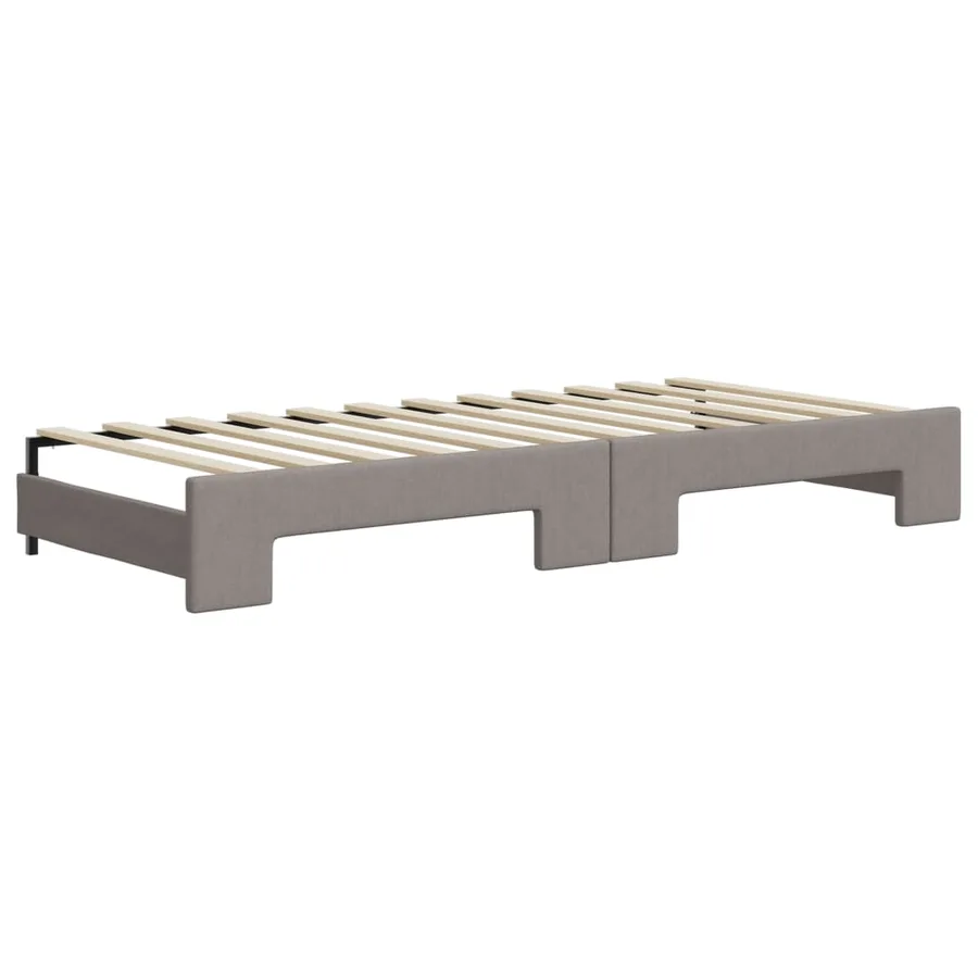 Lit de jour avec gigogne sans matelas taupe 90x200 cm - 8