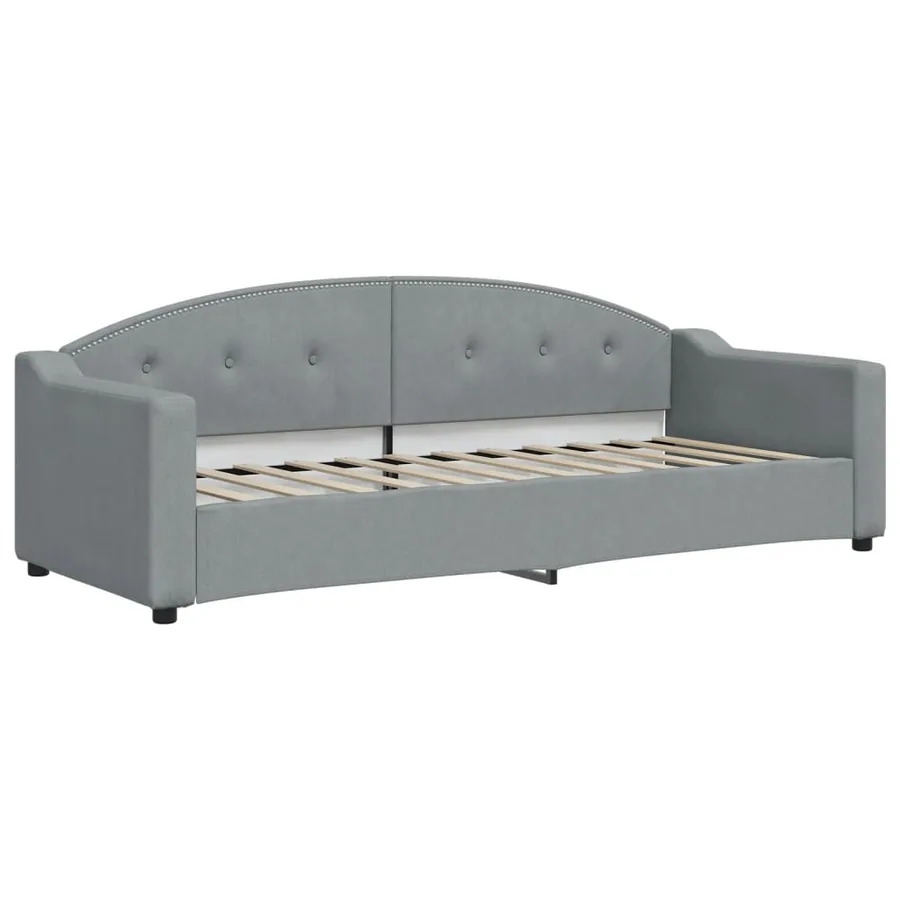 Lit de repos sans matelas gris clair 80x200 cm tissu - 2