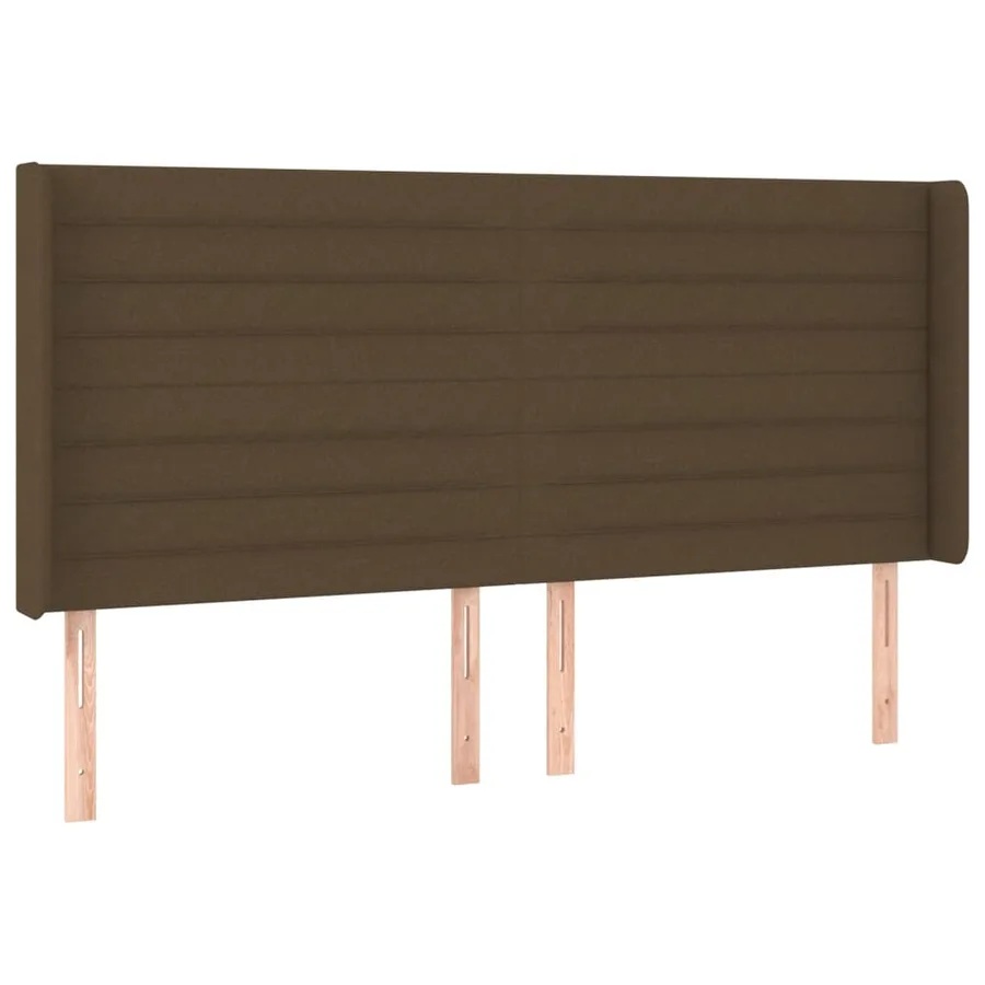 Tête de lit à LED Marron foncé 203x16x118/128 cm Tissu - 3