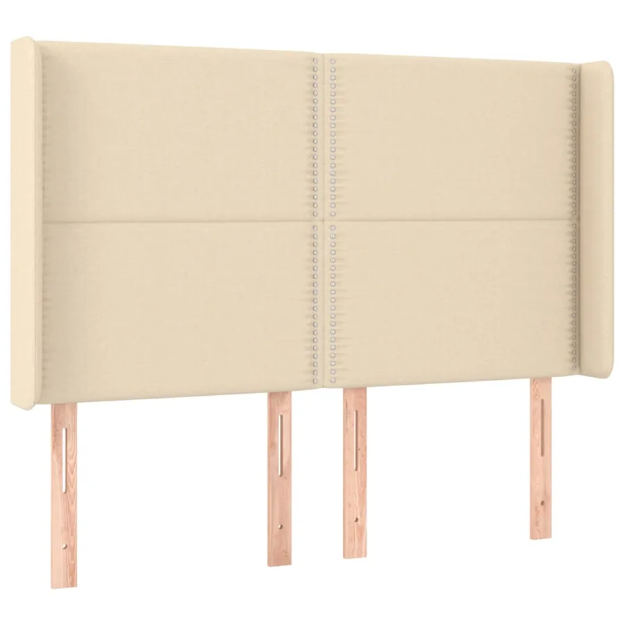 Tête de lit à LED Crème 147x16x118/128 cm Tissu - 3
