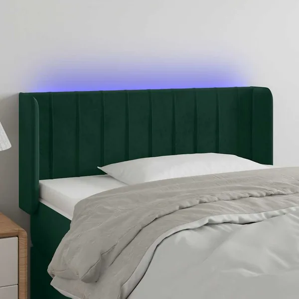 Tête de lit à LED Vert foncé 83x16x78/88 cm Velours
